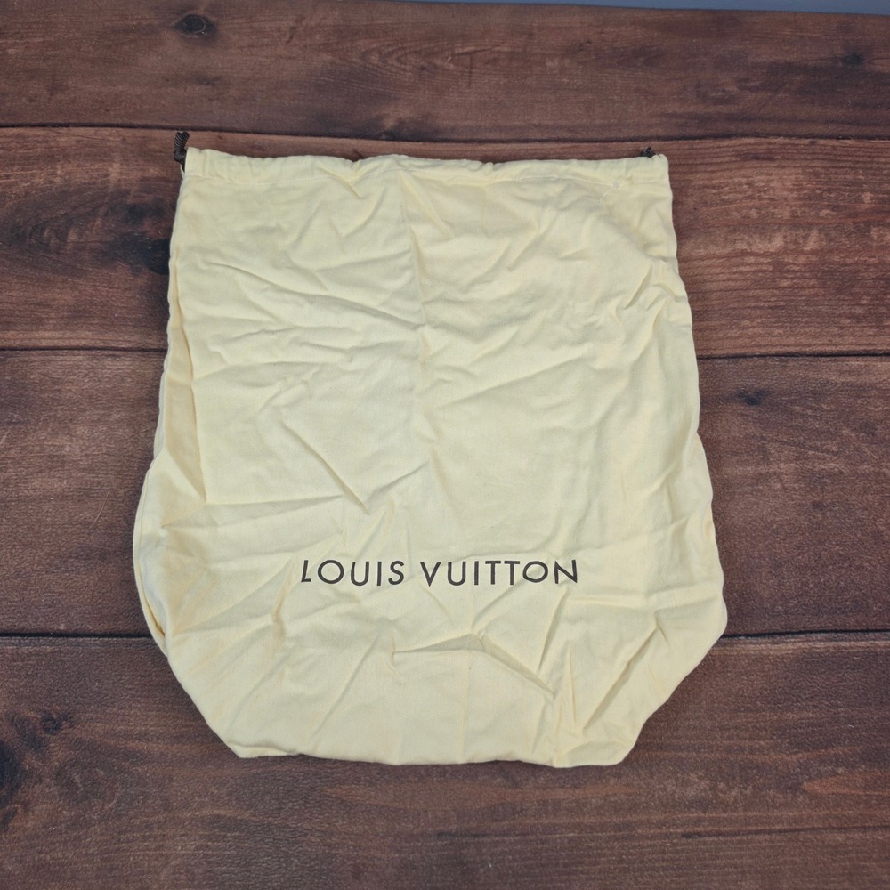Louis Vuitton Dust Bag Accessories OS Cream Excellent Drawstring Large Cotton